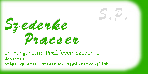 szederke pracser business card